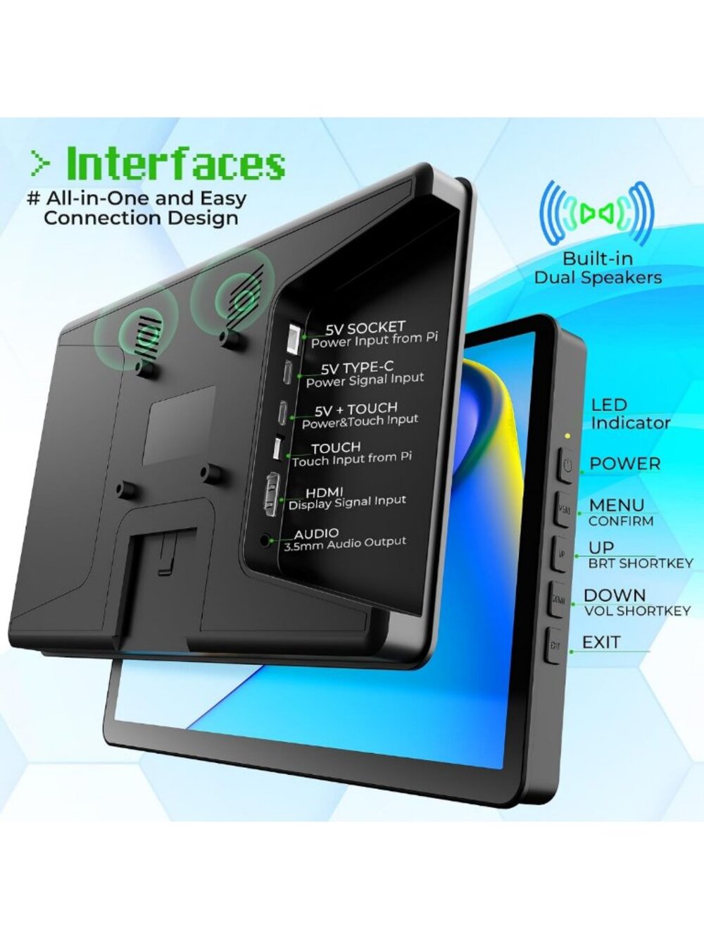 10.1-inch Touchscreen Monitor for Raspberry Pi & Home Assistant - Compact - Picture 2 of 8